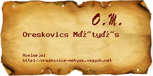 Oreskovics Mátyás névjegykártya